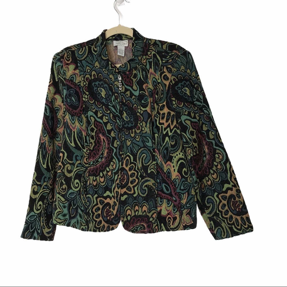 Molly & Max Lined Multi Color Zip Up Short Waist Jacket szXL